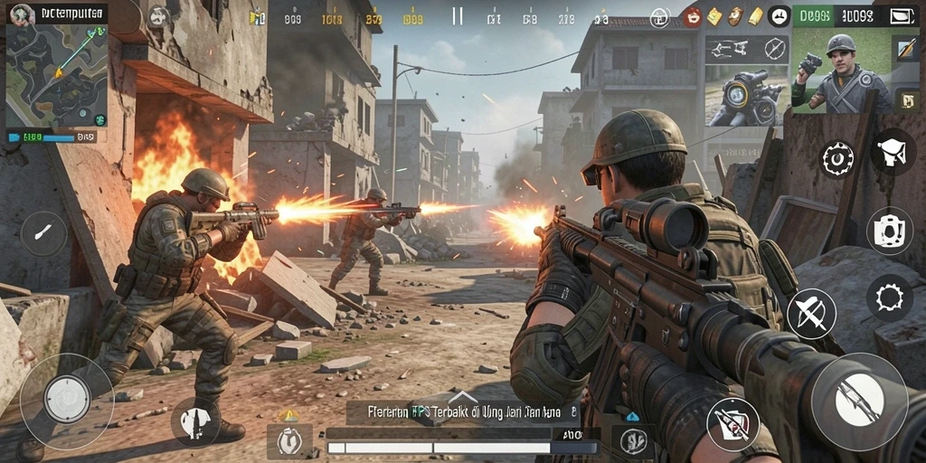 Tampilan mengesankan dari gameplay ID098 dengan aksi tembak-menembak yang seru.