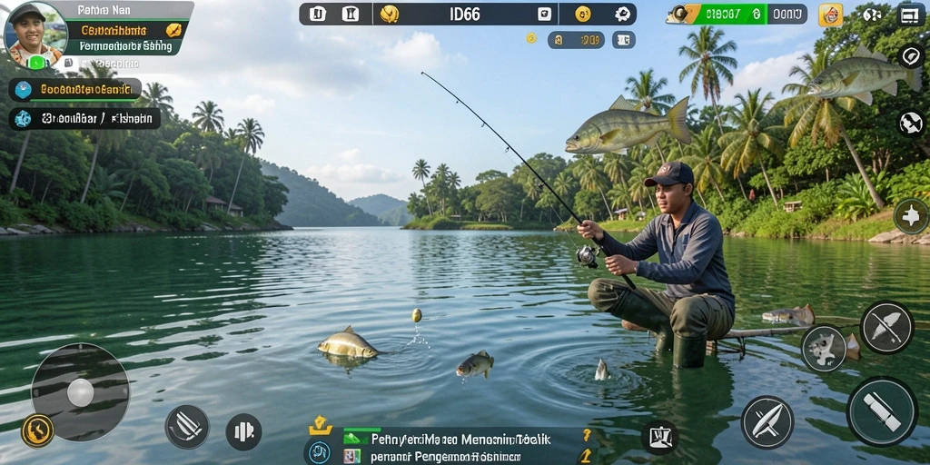 Tangkapan ikan yang menakjubkan dalam gameplay Fishing ID66.