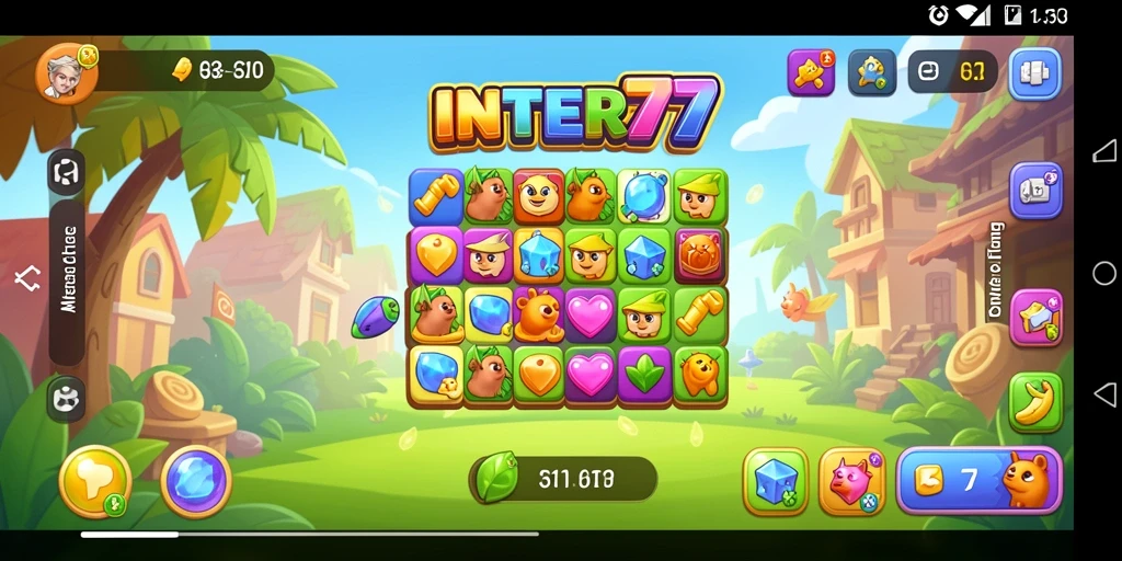 Screenshot dari INTER77 menampilkan gameplay Match-3 yang seru dan menantang.