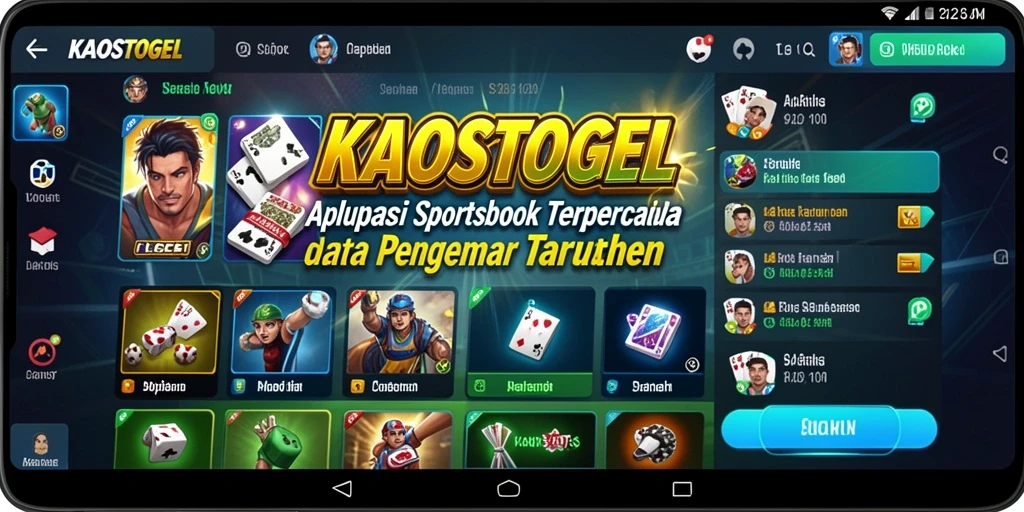 Tampilan menarik aplikasi KAOSTOGEL saat memasang taruhan.