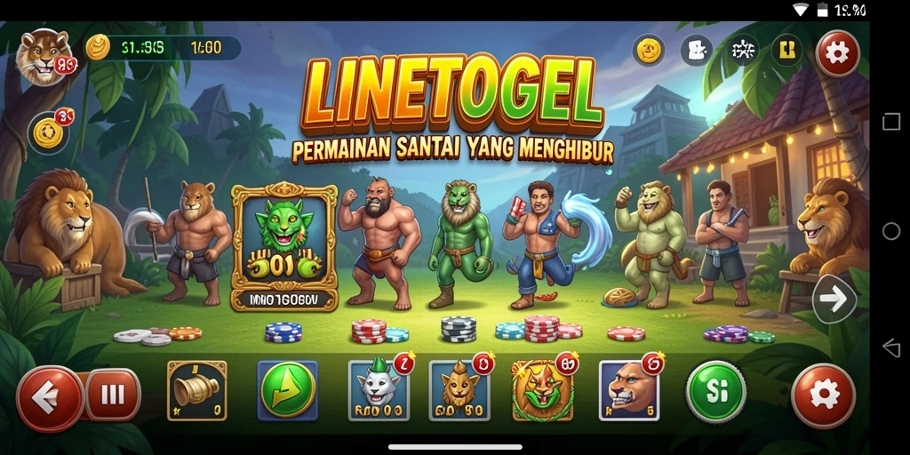 Tampilan gameplay menarik dari LINETOGEL yang penuh warna.