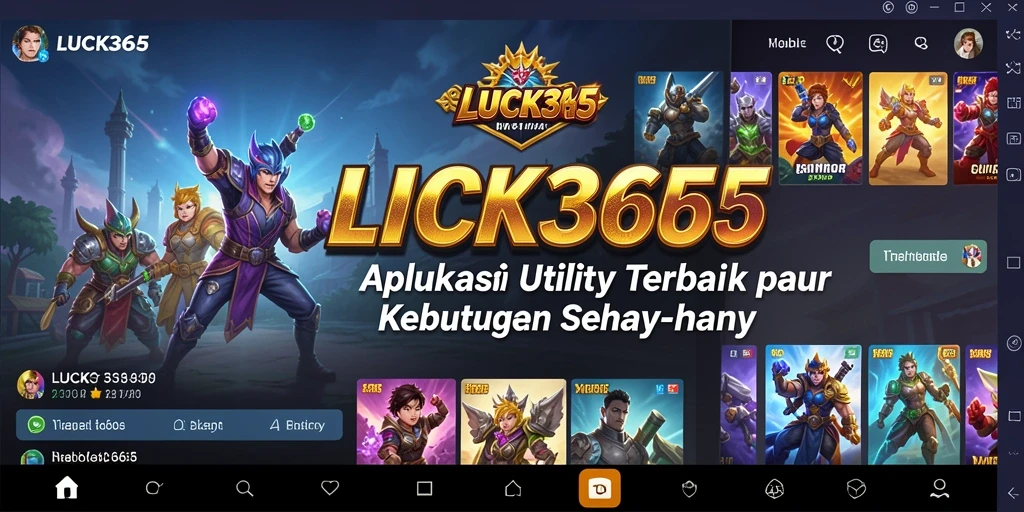 Screenshot LUCK365 yang menampilkan fitur utama aplikasi Utility.