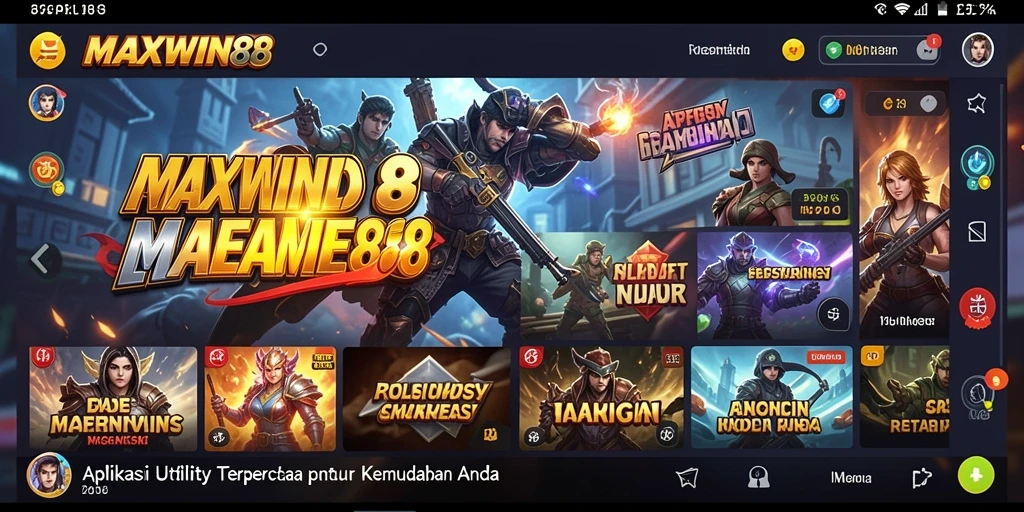 Tampilan antarmuka aplikasi MAXWIN88 yang intuitif dan menarik.