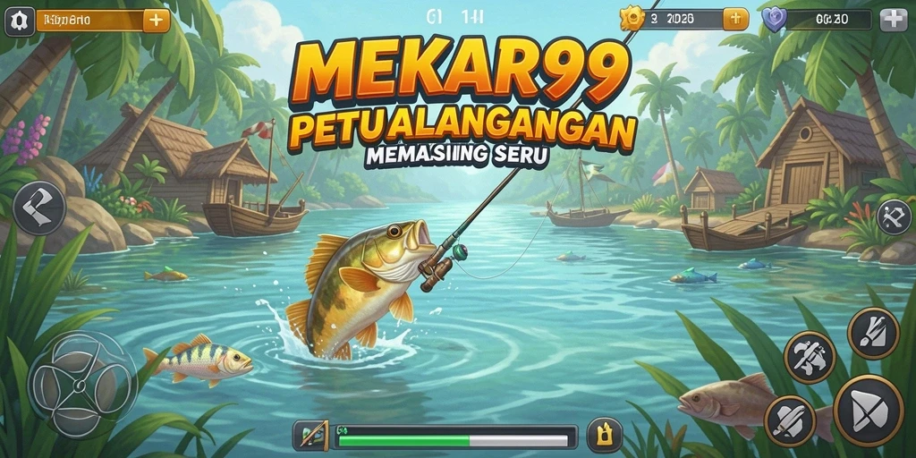 Screenshot MEKAR99 menampilkan suasana memancing yang menakjubkan.