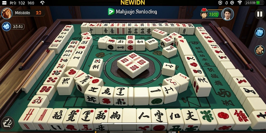 Tampilan utama gameplay Mahjong di NEWIDN yang menarik.