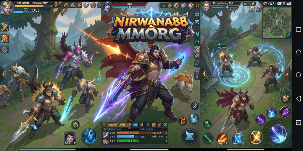 Gameplay NIRWANA88 dengan dunia MMORPG yang luas dan interaktif.