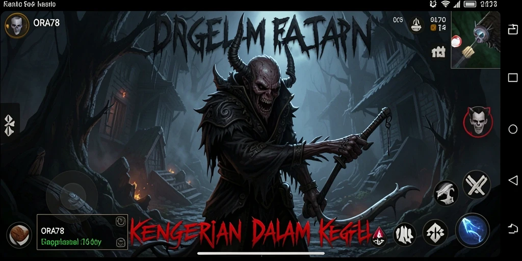 Screenshot menampilkan suasana mencekam dalam gameplay ORA78.