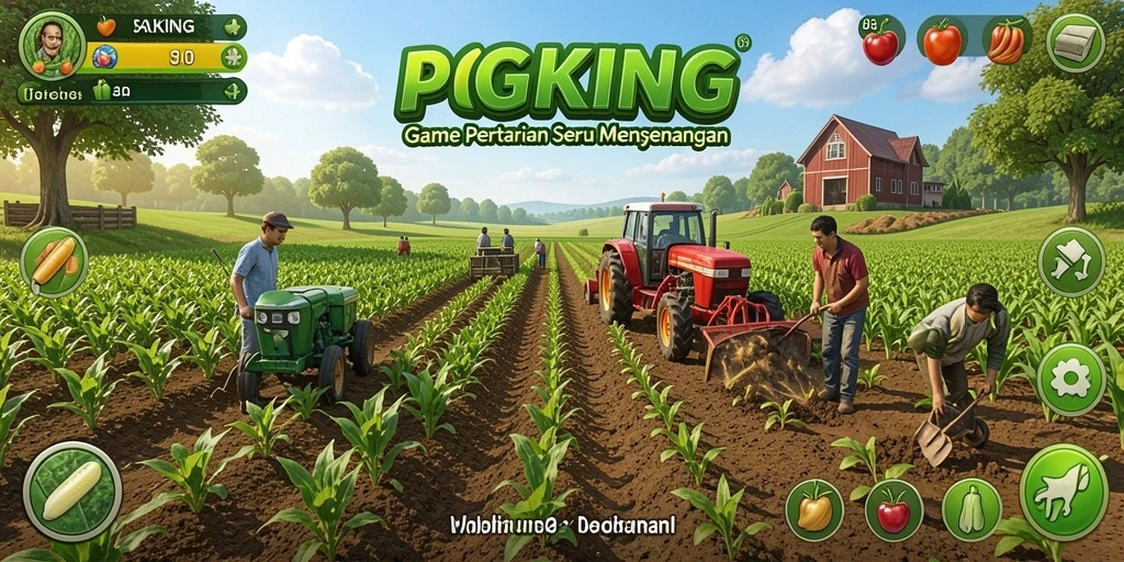 Tangkapan layar PGKING yang menampilkan pengalaman bertani yang menarik dan interaktif.