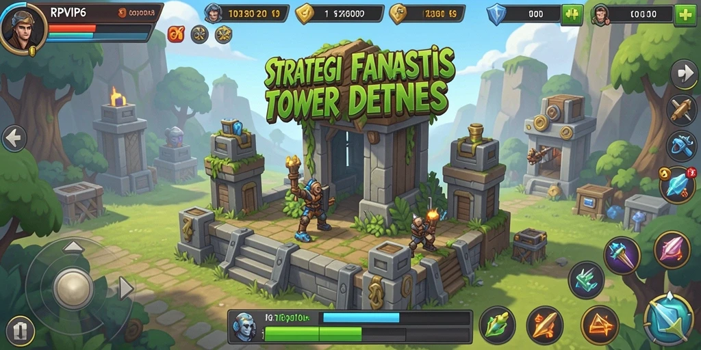 Tampilan gameplay RPVIP6 menunjukkan pertarungan seru dalam Tower Defense.