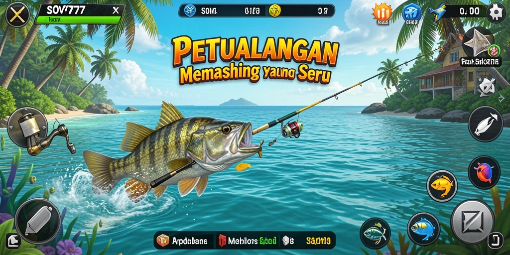 Tampilan gameplay SOV777 dengan aksi memancing yang mendebarkan.