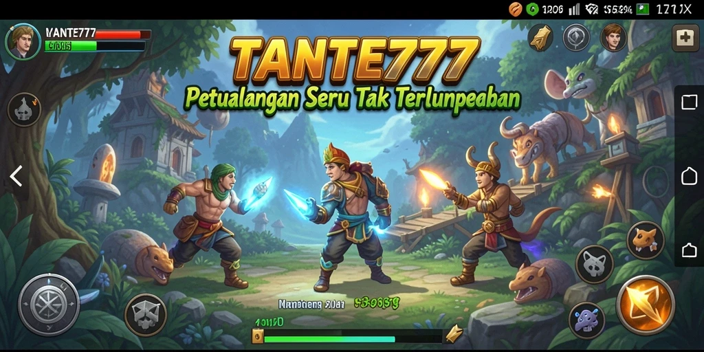 Screenshot utama menampilkan aksi seru dalam gameplay TANTE777.